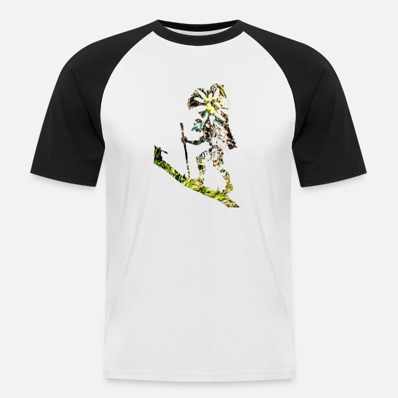 Bring mir ein Edelweiss - Männer Baseball-T-Shirt - Weiß/Schwarz