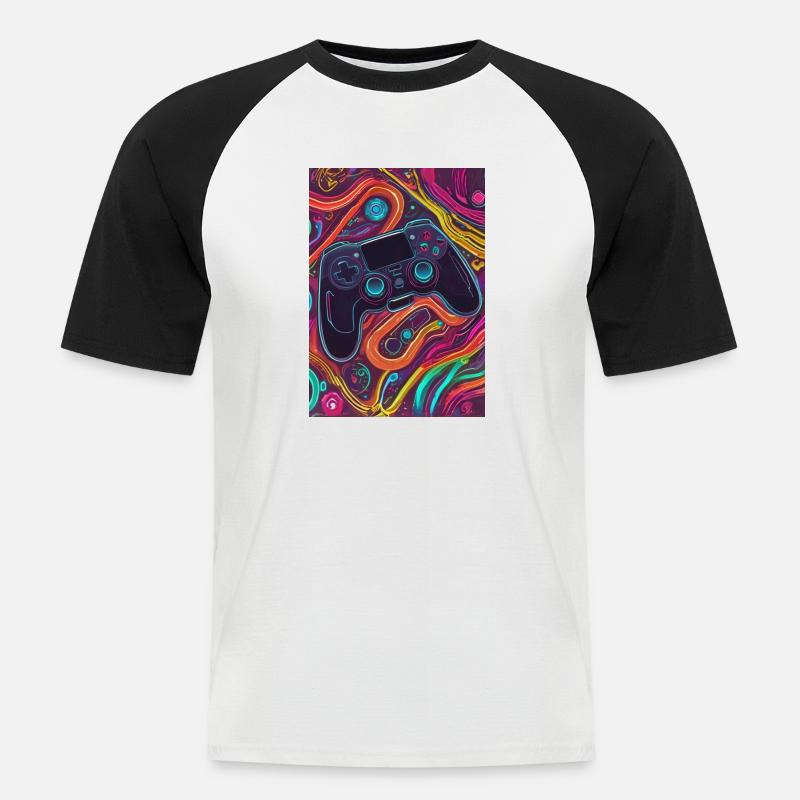 Bugi Mändel 2024/02 - Männer Baseball-T-Shirt - Weiß/Schwarz