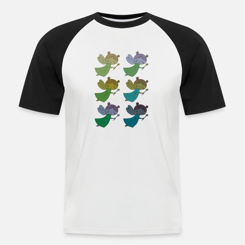 fee 6fach bunt - Männer Baseball-T-Shirt - Weiß/Schwarz
