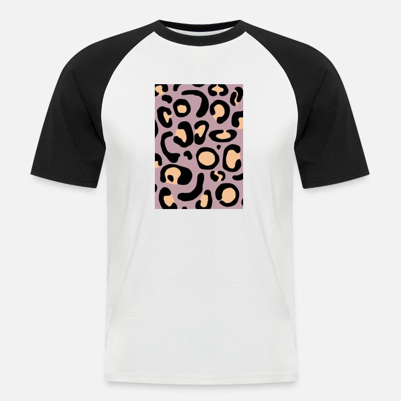 Leopard I - Männer Baseball-T-Shirt - Weiß/Schwarz