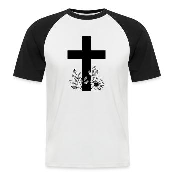 Cross - Men's Baseball T-Shirt - white/black - Front - Nik (191cm)