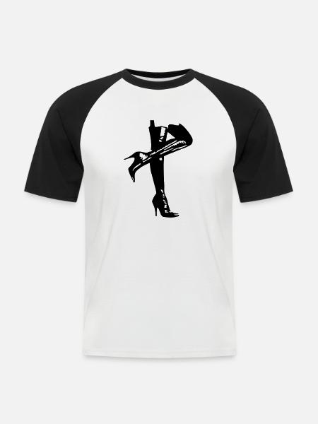 high heels - Männer Baseball-T-Shirt - Weiß/Schwarz