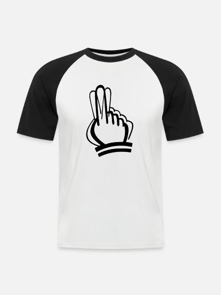 Nein, nein - Männer Baseball-T-Shirt - Weiß/Schwarz