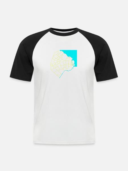 Buenos Aires - Männer Baseball-T-Shirt - Weiß/Schwarz