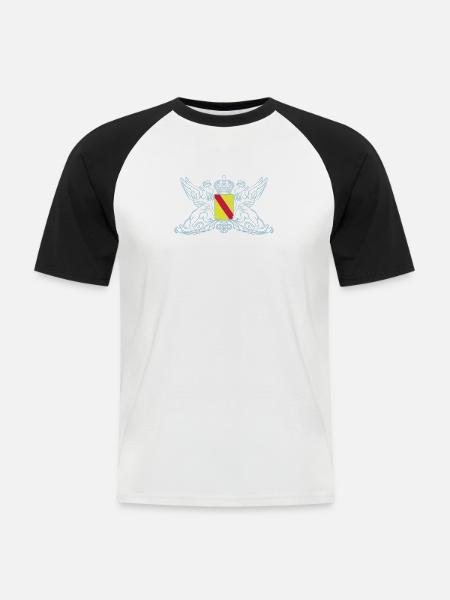 BADEN - Männer Baseball-T-Shirt - Weiß/Schwarz