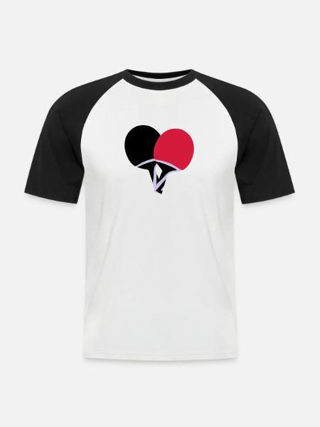 Table tennis, ping pong - Men's Baseball T-Shirt - white/black