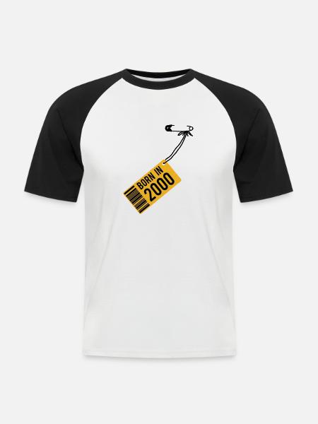 Birthday - Born in 2000 - Men's Baseball T-Shirt - white/black