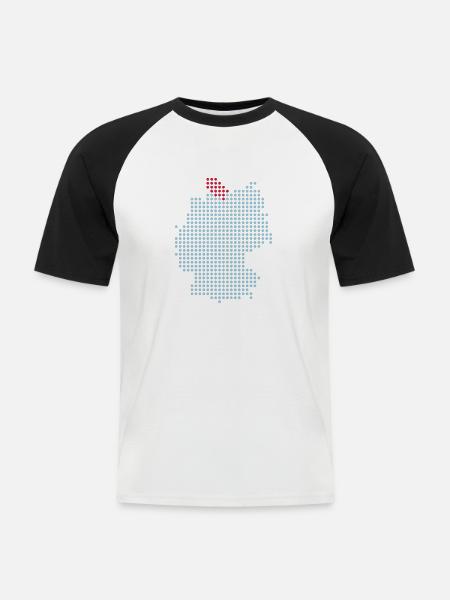 Schleswig-Holstein - Kiel and Lübeck - Men's Baseball T-Shirt - white/black