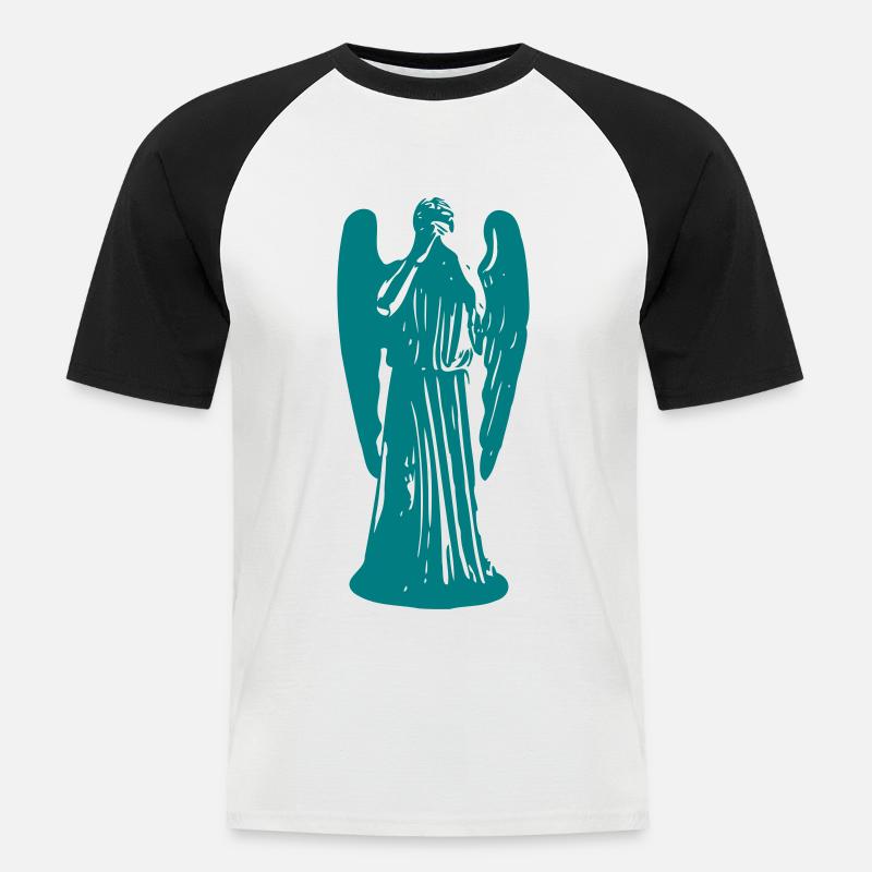 Don't Blink - Männer Baseball-T-Shirt - Weiß/Schwarz