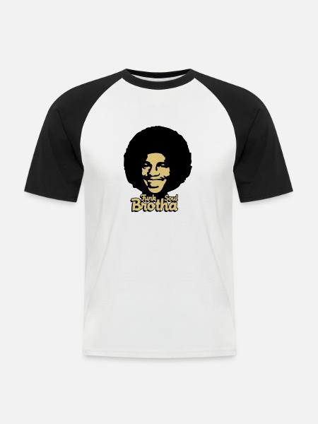funksoulbrotha2 - Männer Baseball-T-Shirt - Weiß/Schwarz