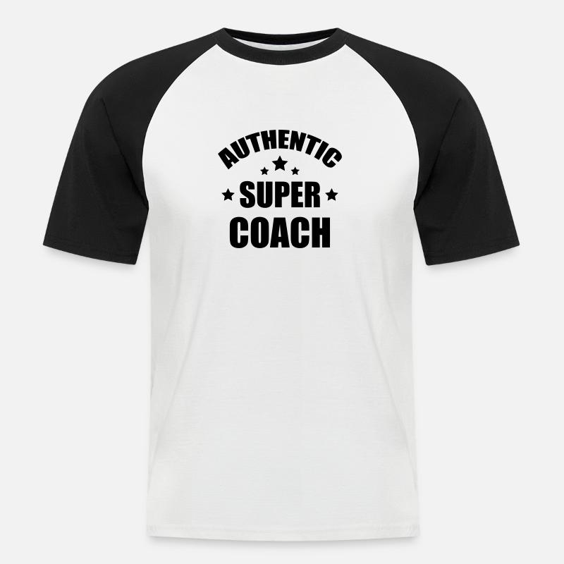 Coach / Coaching / Trainer / Sport - Männer Baseball-T-Shirt - Weiß/Schwarz
