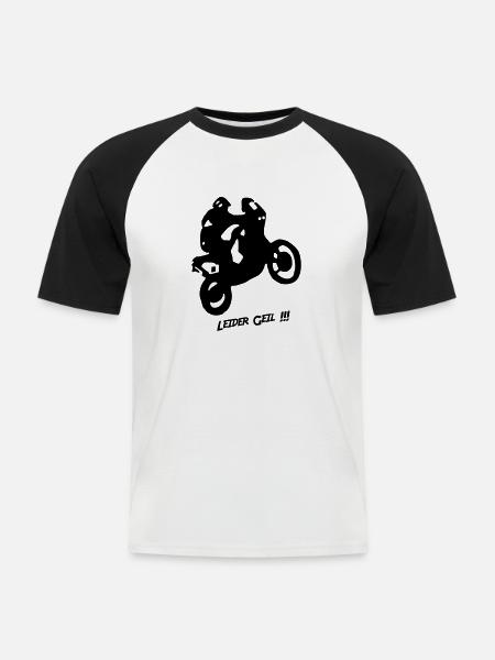 Motorrad - Leider geil - Männer Baseball-T-Shirt - Weiß/Schwarz