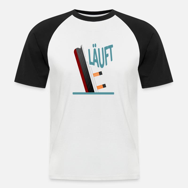 Läuft-Titanic-Version 2 - Männer Baseball-T-Shirt - Weiß/Schwarz