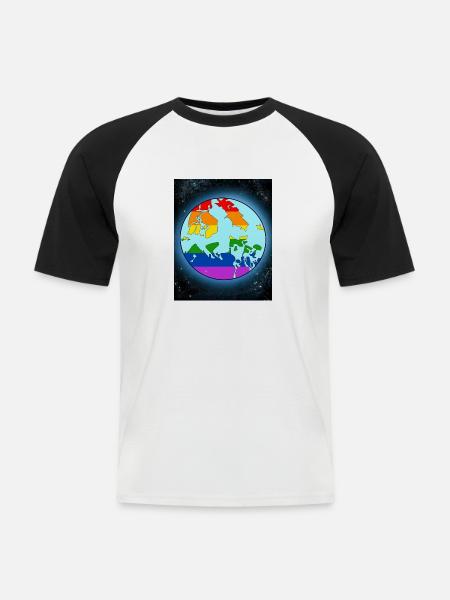 Lgbtq World - Männer Baseball-T-Shirt - Weiß/Schwarz
