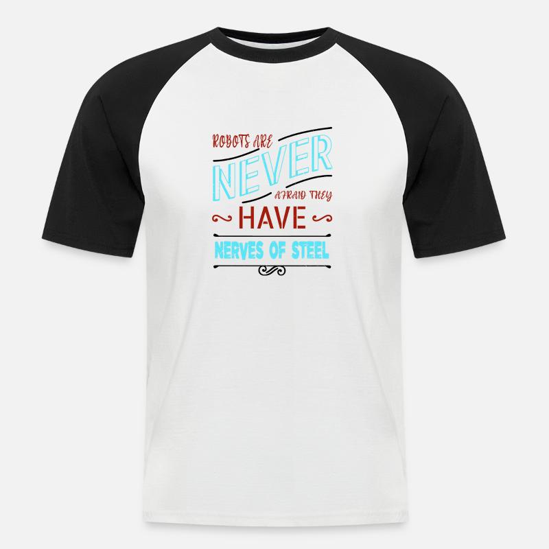 funny robotics engineer artificial intelligence - Men's Baseball T-Shirt - white/black