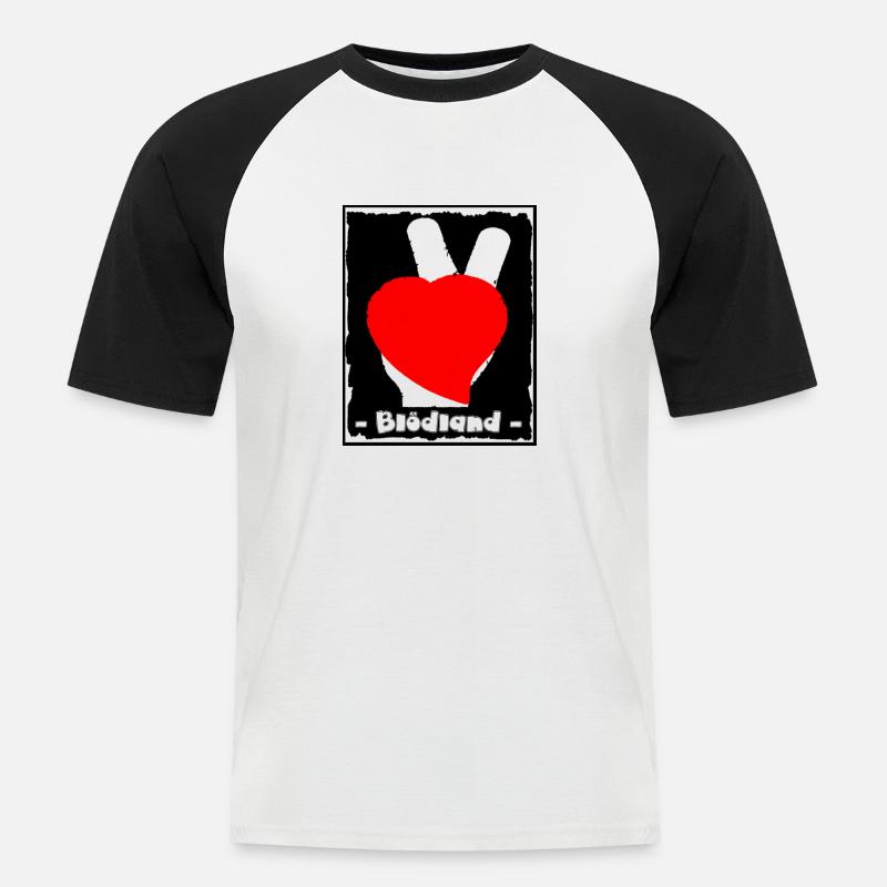 Blödländchen - Männer Baseball-T-Shirt - Weiß/Schwarz