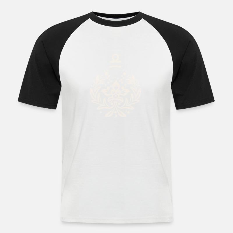 Weihnachtskugel Ornament - Männer Baseball-T-Shirt - Weiß/Schwarz