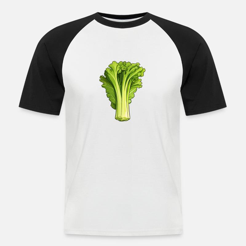 Stangensellerie oder Staudensellerie - Männer Baseball-T-Shirt - Weiß/Schwarz