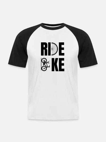 FAHRRAD FAHREN - Männer Baseball-T-Shirt - Weiß/Schwarz