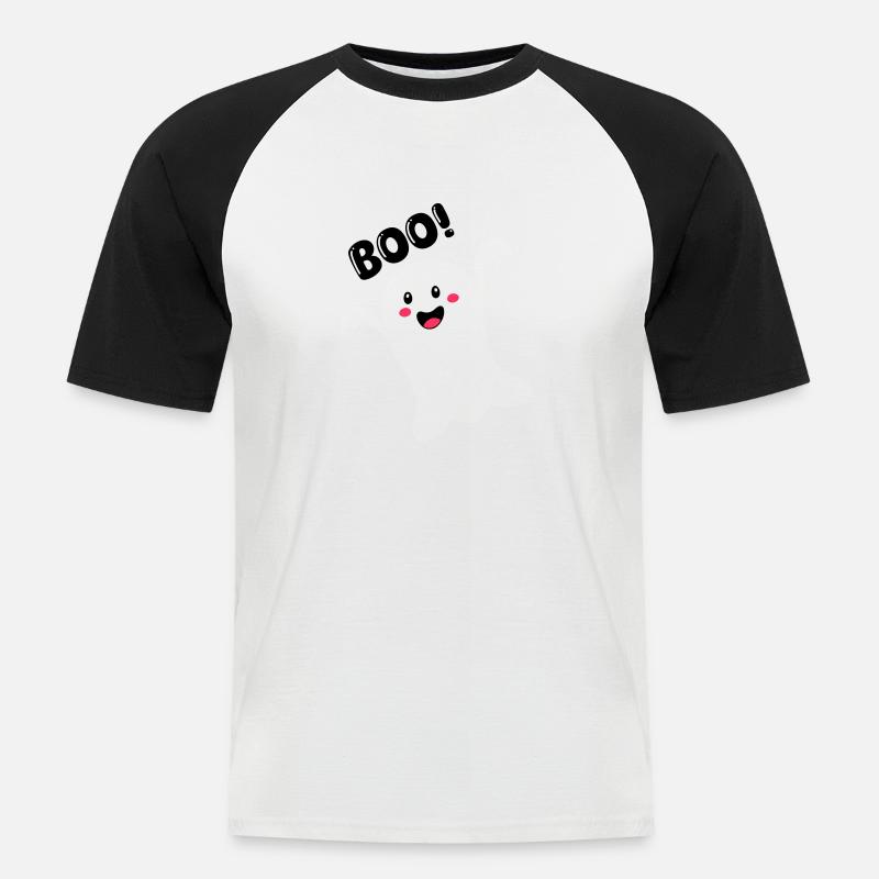 geist 01 - Männer Baseball-T-Shirt - Weiß/Schwarz