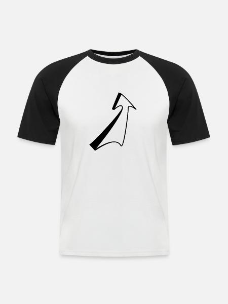 PFEIL - Männer Baseball-T-Shirt - Weiß/Schwarz