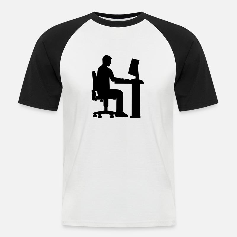 Programmierer - Männer Baseball-T-Shirt - Weiß/Schwarz