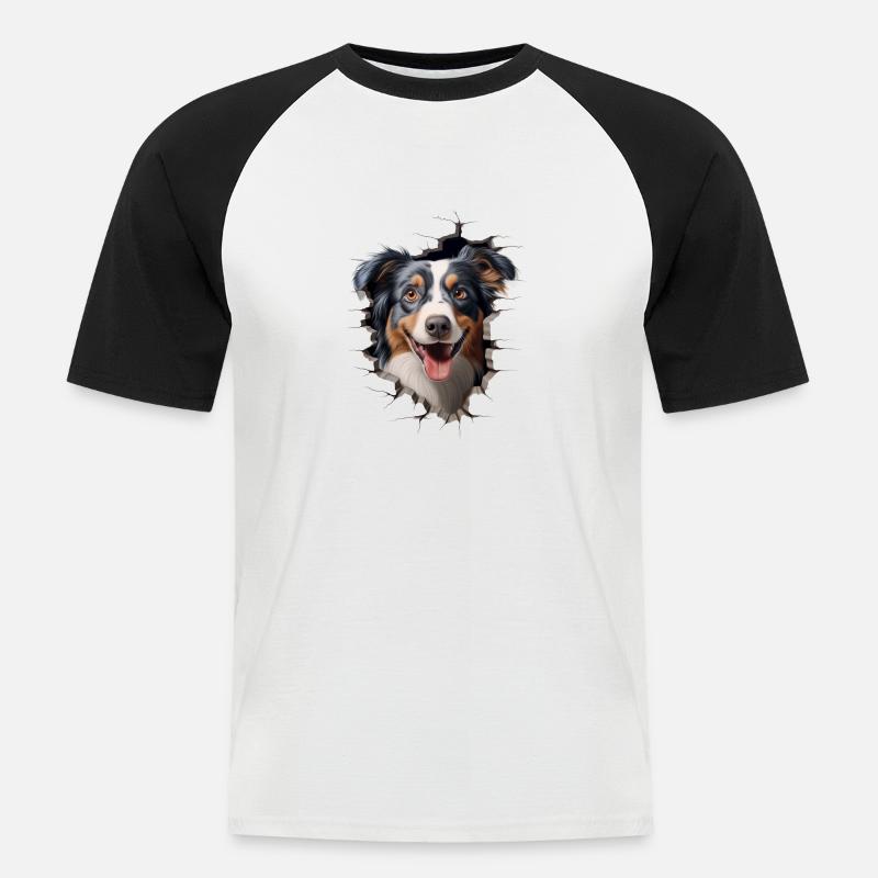 Australian Shepherd Owner - Perfect Aussie - Männer Baseball-T-Shirt - Weiß/Schwarz