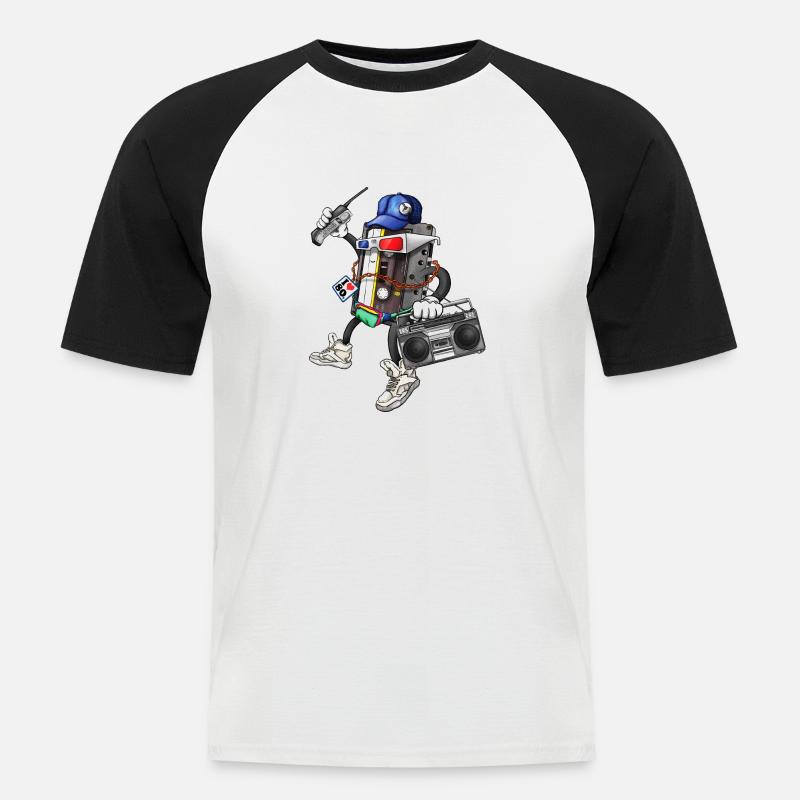 I Am The 80s - Männer Baseball-T-Shirt - Weiß/Schwarz