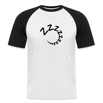Sleeping - Men's Baseball T-Shirt - white/black - Front - Nik (191cm)