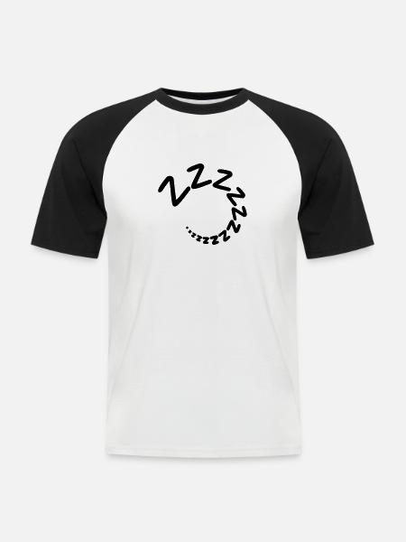 Schlafen Schnarchen - Männer Baseball-T-Shirt - Weiß/Schwarz