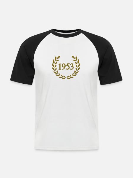1953 - Männer Baseball-T-Shirt - Weiß/Schwarz
