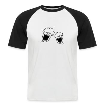 Lachst du mich aus? - Männer Baseball-T-Shirt - Weiß/Schwarz - Vorne - Nik (191cm)
