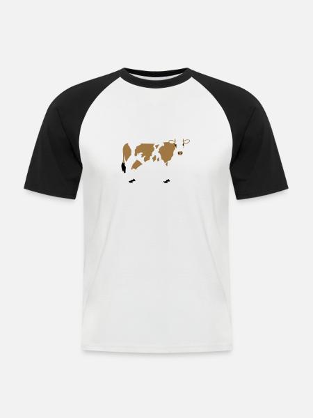 Cow 3 - Men's Baseball T-Shirt - white/black