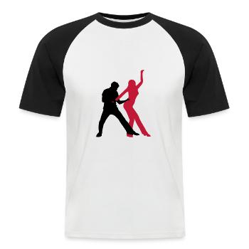 West Coast Swing - Männer Baseball-T-Shirt - Weiß/Schwarz - Vorne - Nik (191cm)