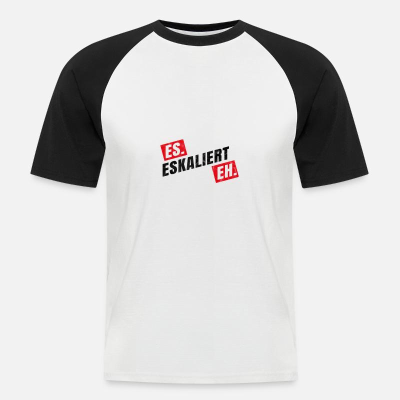 techno eskaliert witzig EDM Geschenkidee - Männer Baseball-T-Shirt - Weiß/Schwarz