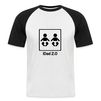 Idad 2.0 (anpassbare Farbe) - Männer Baseball-T-Shirt - Weiß/Schwarz - Vorne - Nik (191cm)