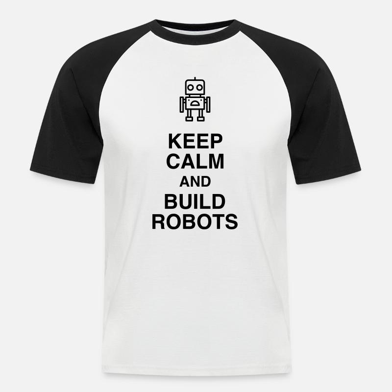 Robotik / Roboter / Robot / Robotics - Männer Baseball-T-Shirt - Weiß/Schwarz