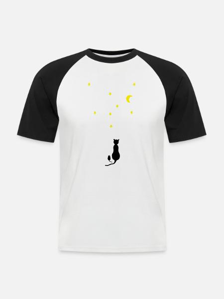Cat and Mouse - Men's Baseball T-Shirt - white/black