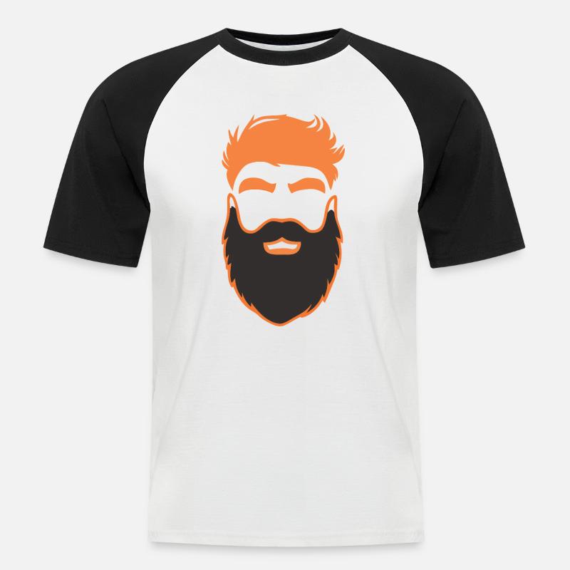 Nerd Bart Männer mit Bärten - Männer Baseball-T-Shirt - Weiß/Schwarz