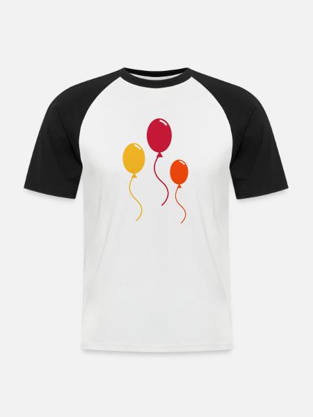 ballons - T-shirt baseball manches courtes Homme - blanc/noir