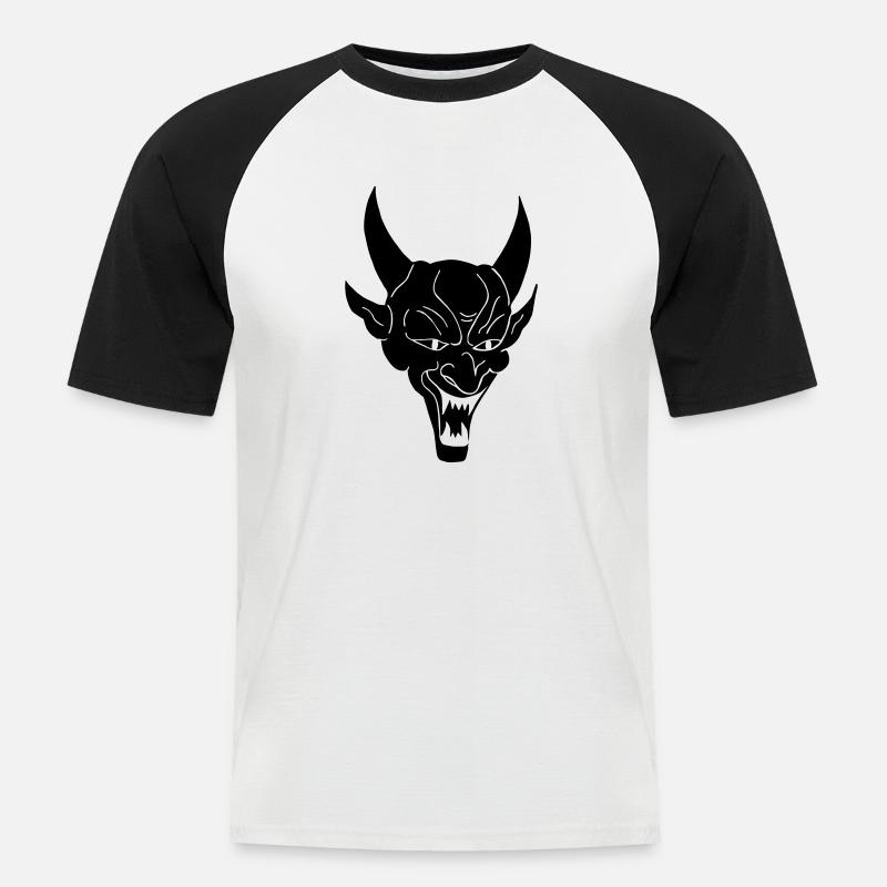 Devil - Männer Baseball-T-Shirt - Weiß/Schwarz