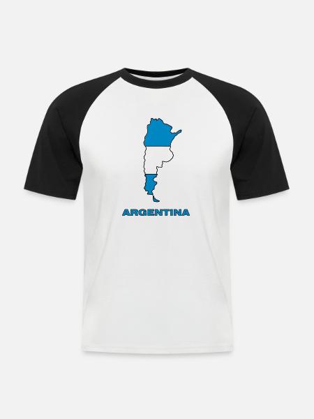 argentina - Men's Baseball T-Shirt - white/black