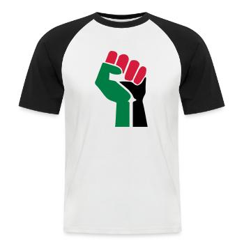 drawing palestinian symbol flag palestine - Men's Baseball T-Shirt - white/black - Front - Nik (191cm)