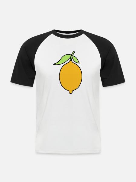 Zitrone - Männer Baseball-T-Shirt - Weiß/Schwarz