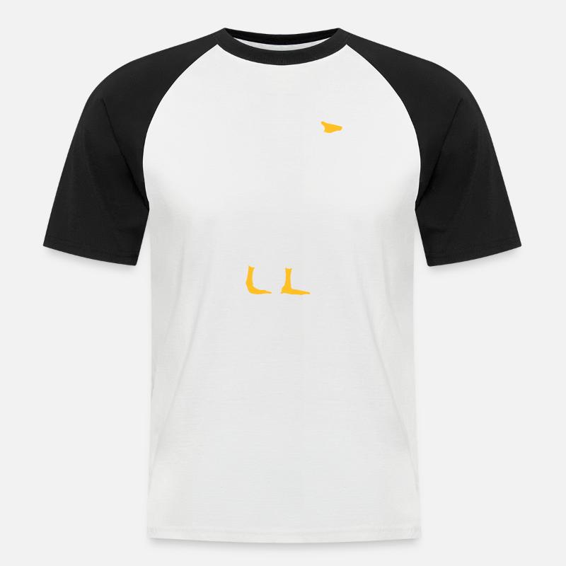 Design Gans Silhouette - Männer Baseball-T-Shirt - Weiß/Schwarz