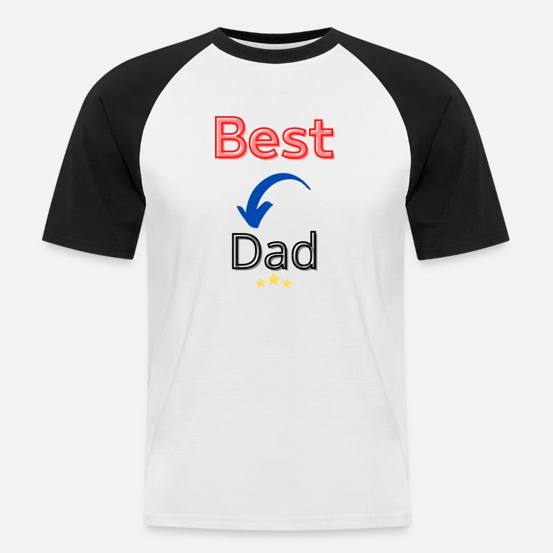 Bester Vater Bester Vater - Männer Baseball-T-Shirt - Weiß/Schwarz