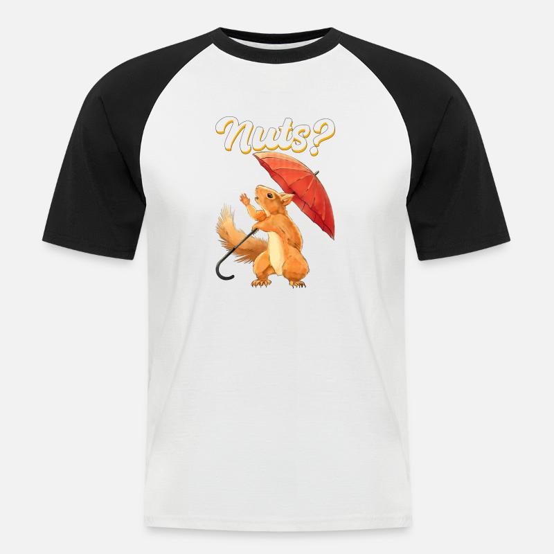 Eichhörnchen Nagetier Spruch Geschenk - Männer Baseball-T-Shirt - Weiß/Schwarz