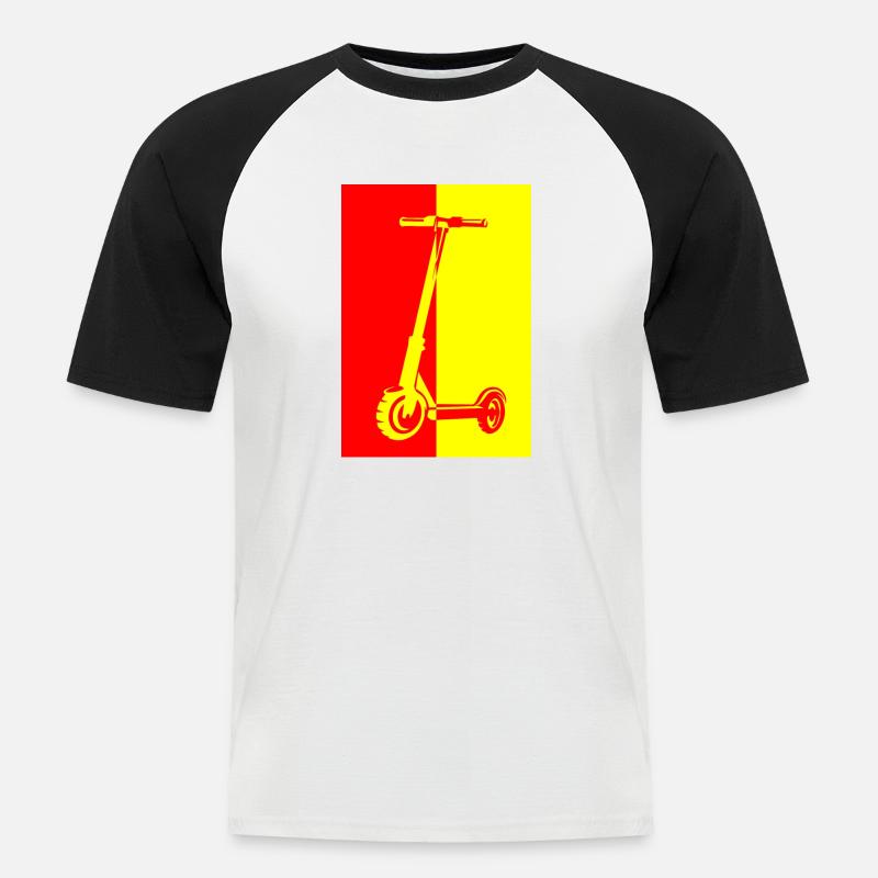 E-Scooter E-Roller Scooter - Men's Baseball T-Shirt - white/black