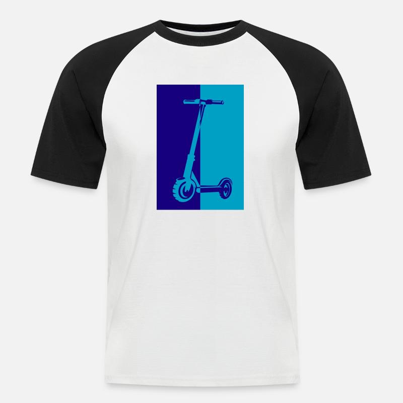 E-Scooter E-Roller Scooter - Men's Baseball T-Shirt - white/black