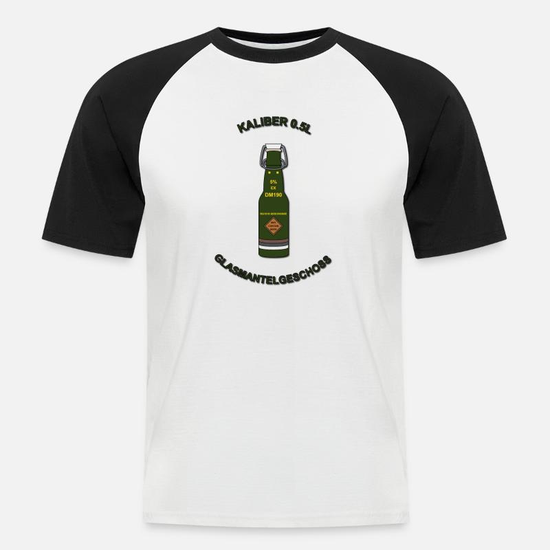 Glasmantelgeschoss V2 - Männer Baseball-T-Shirt - Weiß/Schwarz